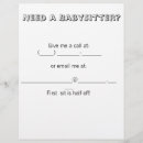 Search for babysitter flyers Babysitting