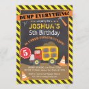 Search for big truck birthday invitations Construction