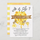 Search for bee gender reveal invitations He or she