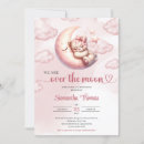 Search for we are over the moon baby shower invitations Watercolor