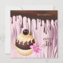 Search for cupcake sweet 16 invitations Chocolate