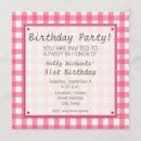 Search for plaid party invitations Pink gingham