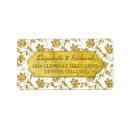 Search for gold 50th return address labels Damask