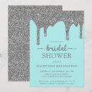 Search for teal silver bridal shower invitations Girly
