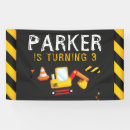 Search for construction birthday banners Excavator
