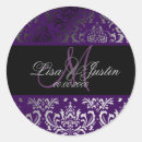 Search for aubergine wedding stickers Damask