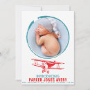 Search for airplane birth announcement cards Blue