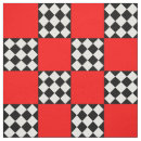 Search for black and white diamond pattern fabric Red