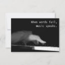 Search for black and white music cards Pianist