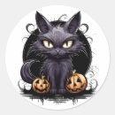 Search for scary black cat stickers Halloween