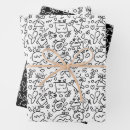 Search for doodle drawing wrapping paper Black