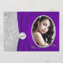 Search for purple silver quinceanera invitations Girly