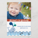 Search for nautical 1st birthday invitations Whale