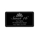 Search for sweet 16 birthday return address labels Black