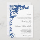 Search for blue damask wedding invitations Modern