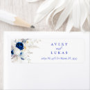 Search for royal blue and white return address labels Floral