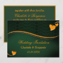 Search for emerald green hearts invitations Gold