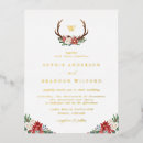 Search for red gold christmas wedding invitations Watercolor