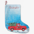 Search for red truck christmas stockings Vintage