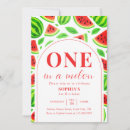 Search for watermelon 1st birthday invitations Red
