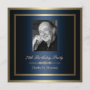 Search for mens blue and gold birthday invitations Mans