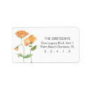 Search for orange poppy return address labels Botanical