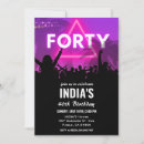 Search for neon 40th birthday invitations Modern