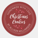 Search for red cookie stickers Made with love