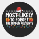 Search for forget round stickers Santa