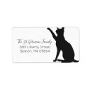 Search for cat silhouette return address labels Kitty