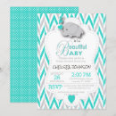 Search for turquoise baby shower invitations Elephant