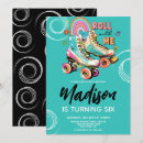 Search for neon roller skate birthday invitations Rainbow