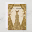 Search for sweet 13 birthday invitations Gold
