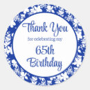 Search for 65th birthday party stickers Blue