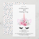 Search for floral unicorn 1st birthday invitations Watercolor