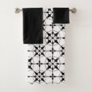 Search for black and white abstract shapes bath towels Pattern