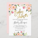 Search for script baby shower invitations Watercolor floral