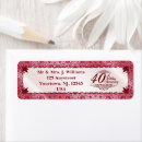 Search for ruby wedding anniversary return address labels 40th