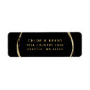 Search for gold circle return address labels Black and gold