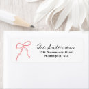 Search for red ribbon return address labels Hand drawn