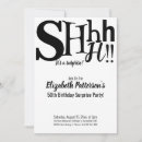 Search for funny surprise birthday invitations Black and white