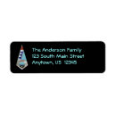Search for turquoise and black return address labels Blue