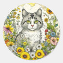 Search for cat sitting stickers Flowers