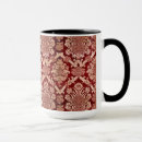 Search for red damask mugs Vintage