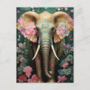 Search for colorful elephants postcards Pink