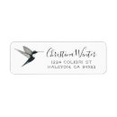 Search for black and white bird return address labels Hummingbird