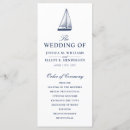Search for nautical wedding programs Navy and white
