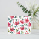 Search for red floral pattern postcards Watercolor