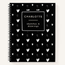 Search for heart notebooks Black and white