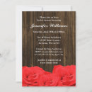 Search for red roses bridal shower invitations Rustic